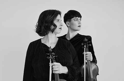 andPlay: Hannah Levinson, viola (left) and Maya Bennardo, violin, (right)
