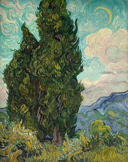 Cypresses, 1889, Vincent van Gogh