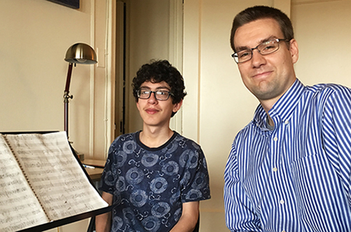 My student, Josh Hernandez-Camen, and me at one of our lessons.