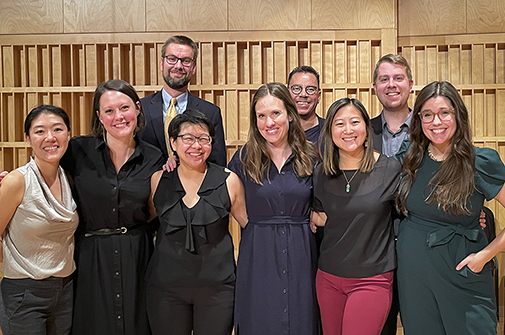 The Khemia Ensemble posing with me after a performance of The Beauty Been.